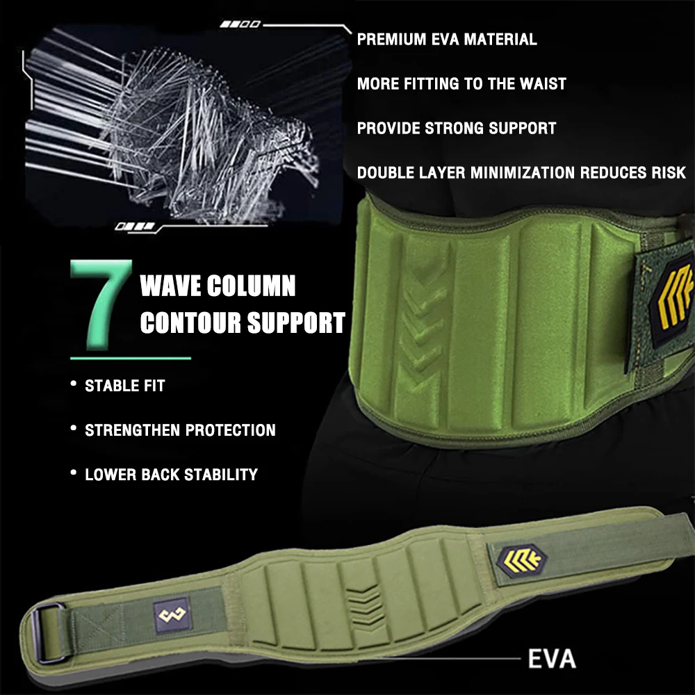 1PC Widened Waist Belt Barbell Protector Powerlifting Strength Training Gym Fitness Weightlifting Lightweight EVA Belts for Back thumbnail 5