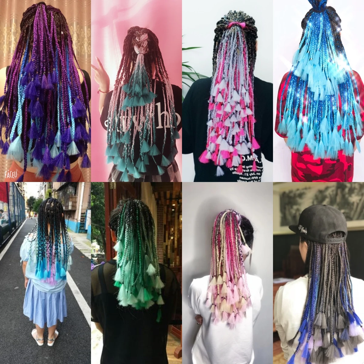 VERVES 24 inch Synthetic Jumbo Braid Ombre Color Braiding Hair 100g/pcs Extension Braids KaneKalon for Asian Women Red Pink Blue thumbnail 4