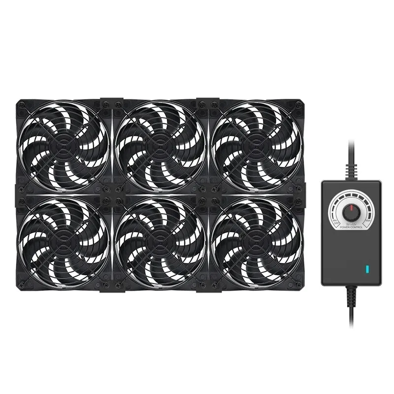 TEUCER 120mm 3000RPM Cooling Fan with Controller 12V 220V Btc Mining Machine Chassis Exhaust Fan Workstation Cabinet Server Fan thumbnail 5