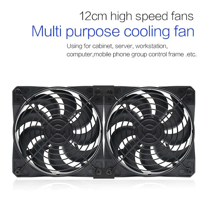 TEUCER 120mm 3000RPM Cooling Fan with Controller 12V 220V Btc Mining Machine Chassis Exhaust Fan Workstation Cabinet Server Fan thumbnail 2