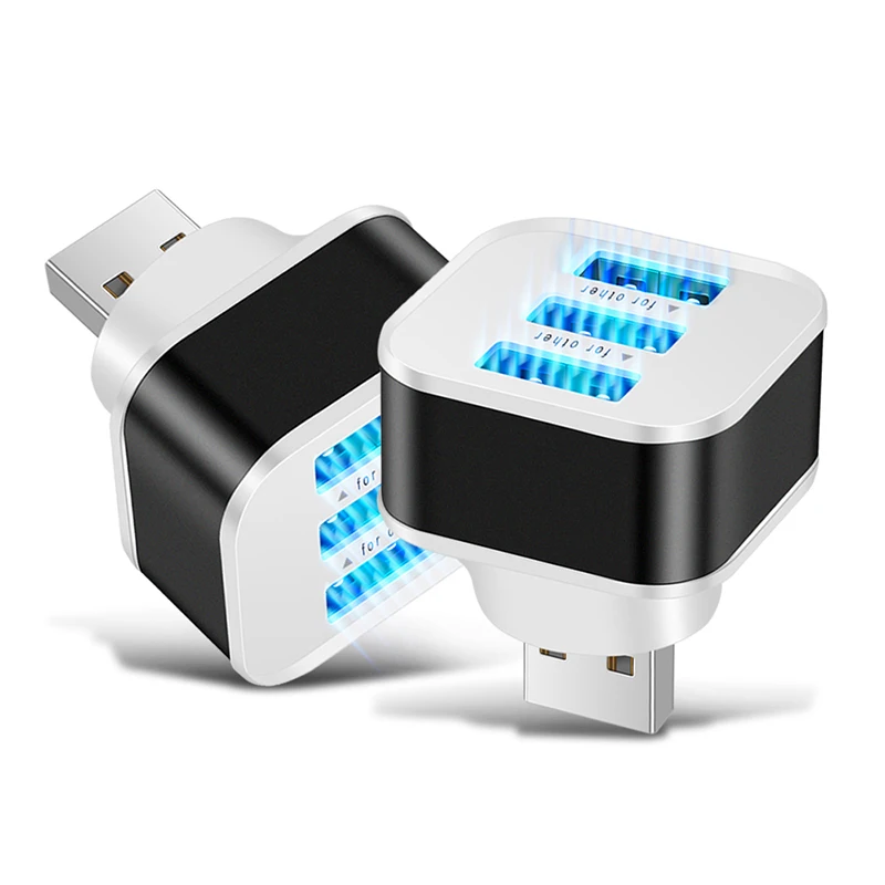 3 Port USB Extender USB2.0 HUB Quick Charge USB Splitter Multiple Interface Car USB Expander Phone Tablet Laptop Charger Adapter thumbnail 2