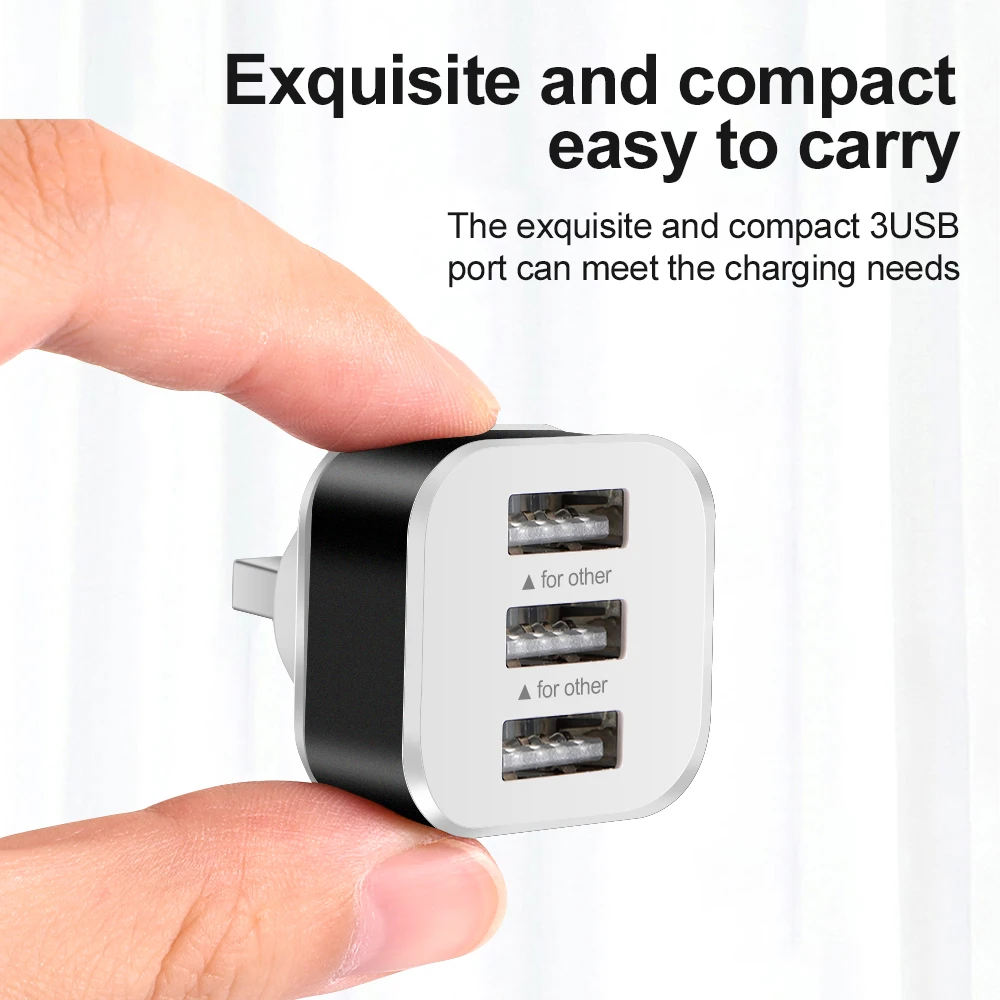 3 Port USB Extender USB2.0 HUB Quick Charge USB Splitter Multiple Interface Car USB Expander Phone Tablet Laptop Charger Adapter thumbnail 5