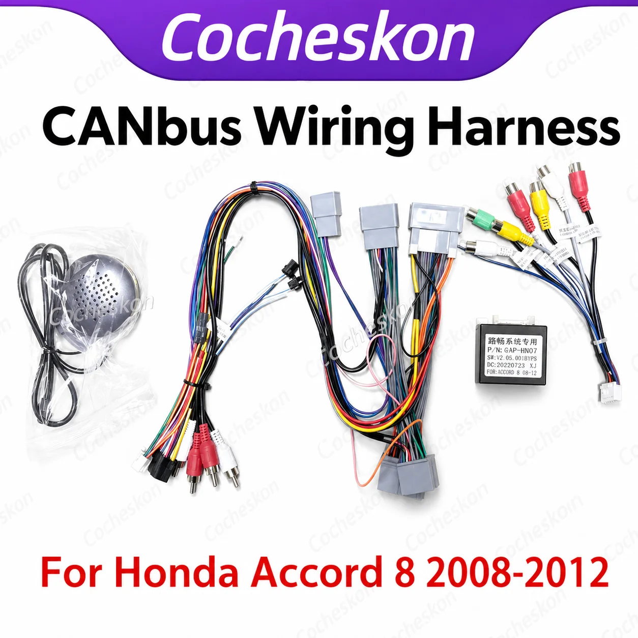 Car Radio Cable CAN-Bus Box Adapter for Honda Accord 8 8th 2008-2012 Wiring Harness Media Player Power Connector Socket RAISE