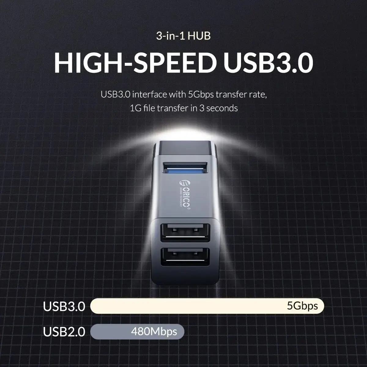 ORICO USB 3.0 Hub Notebook Wireless USB Splitter 3-port Laptop Extender PC Computer USB 2.0 Charge Hub for Laptop Accessories thumbnail 4