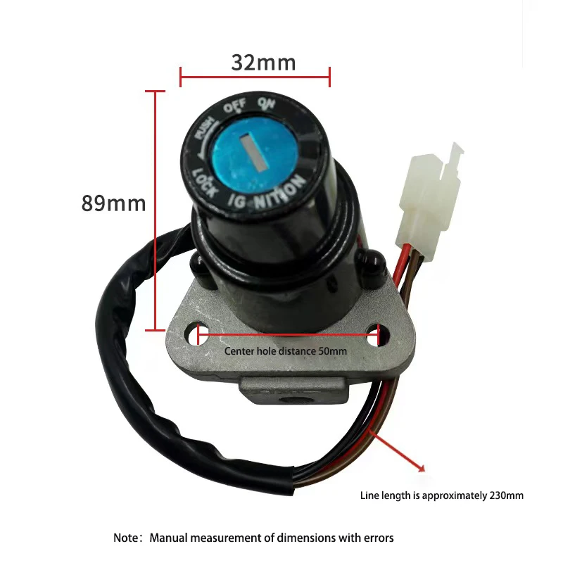 Universal Motorcycle Motorbike Lgnition Switch Key Electric Door Lock Fit For Yamaha DT125 RTZR125 FZR400 thumbnail 4