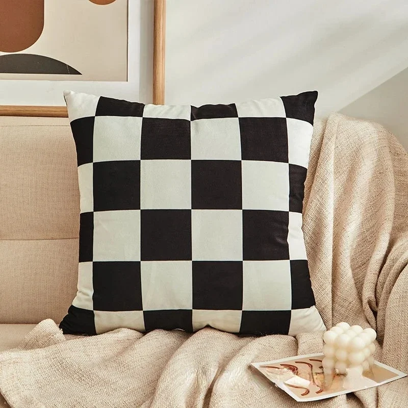 Fashion Checkerboard Plaid Cushion Cover Pillowcase Sofa Seat Bed Retro Home Decor thumbnail 5