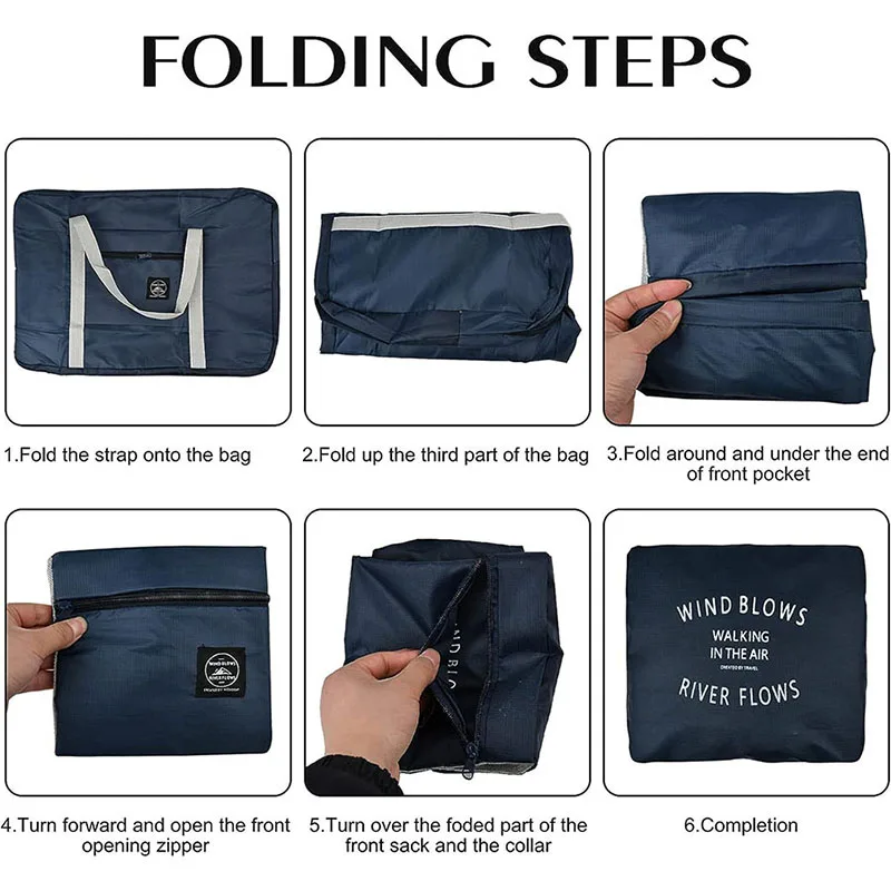 Foldable Travel Bags Nylon Large Capacity Bag Luggage WaterProof Handbags Women Men Travel Storage Clothes Packaging Organizer thumbnail 5