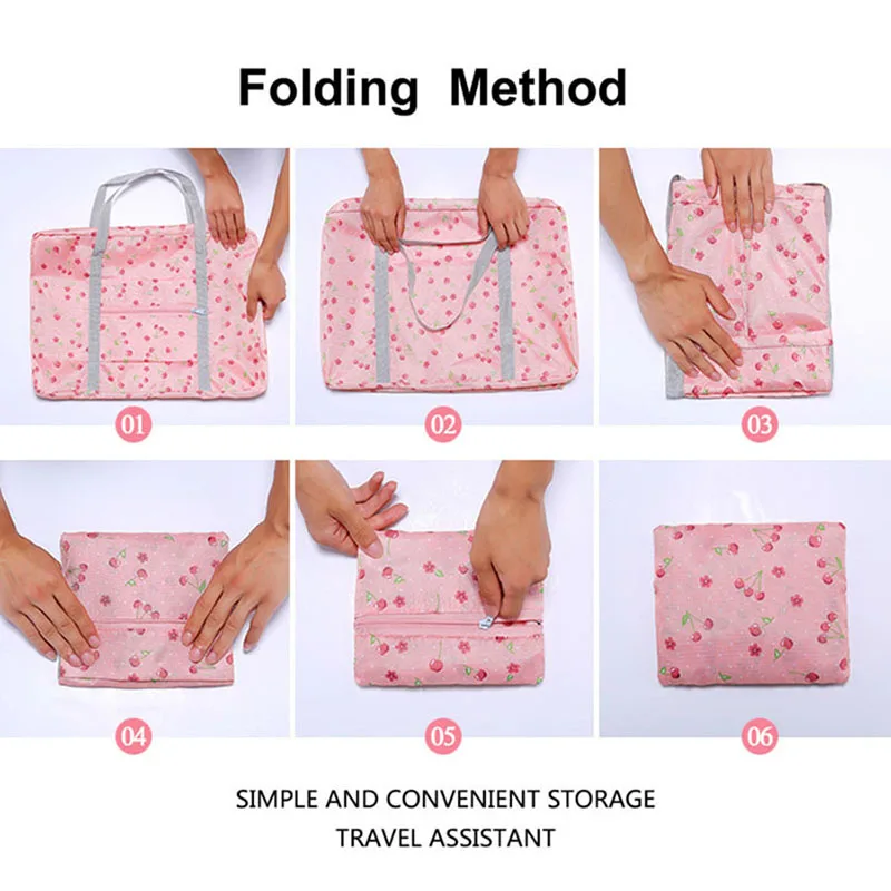 Foldable Travel Bags Nylon Large Capacity Bag Luggage WaterProof Handbags Women Men Travel Storage Clothes Packaging Organizer thumbnail 3
