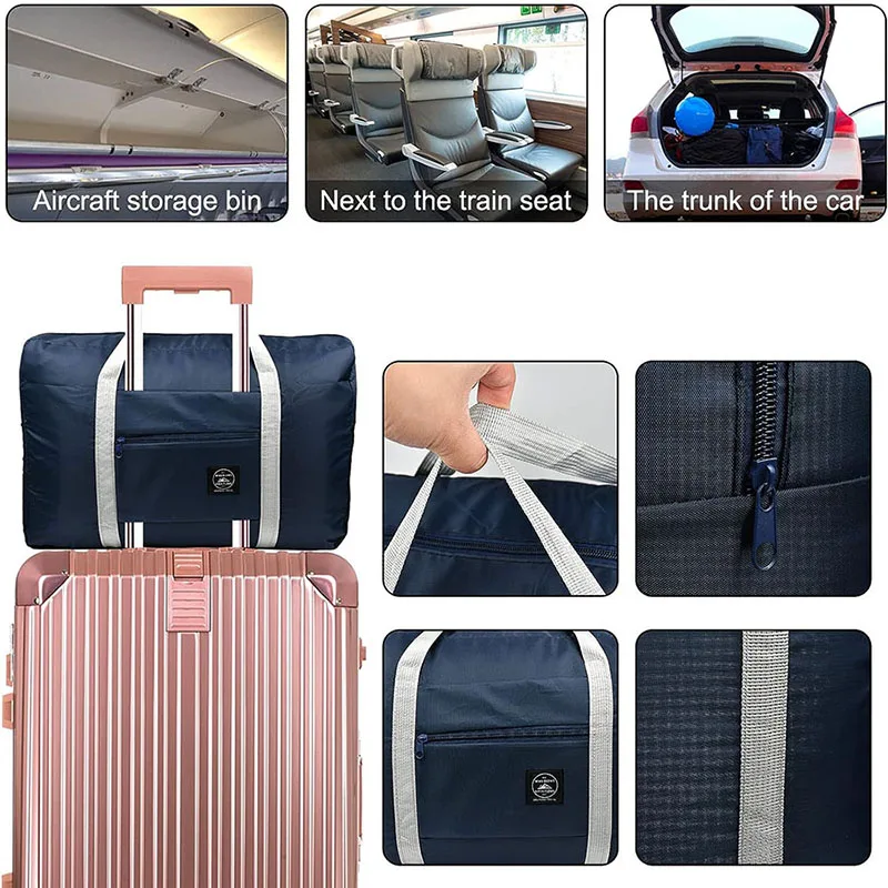 Foldable Travel Bags Nylon Large Capacity Bag Luggage WaterProof Handbags Women Men Travel Storage Clothes Packaging Organizer thumbnail 6