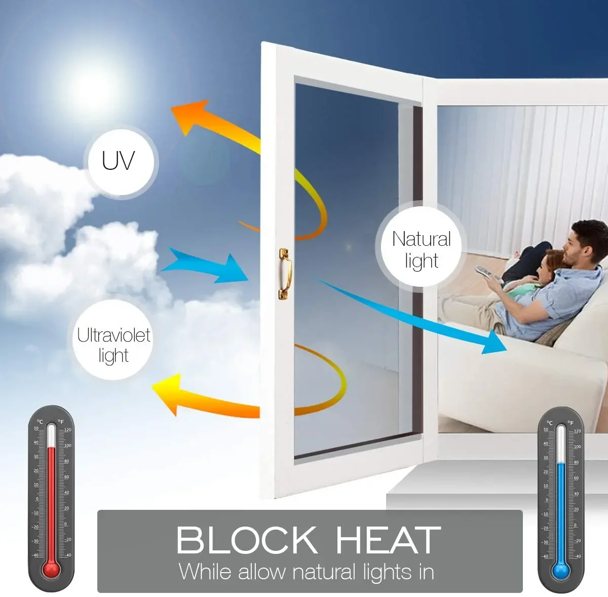 Multi-size One Way Mirror Window Film Privacy Sun Blocking Glass Sticker Heat Control Reflective Film Self Adhesive Window Tint thumbnail 2