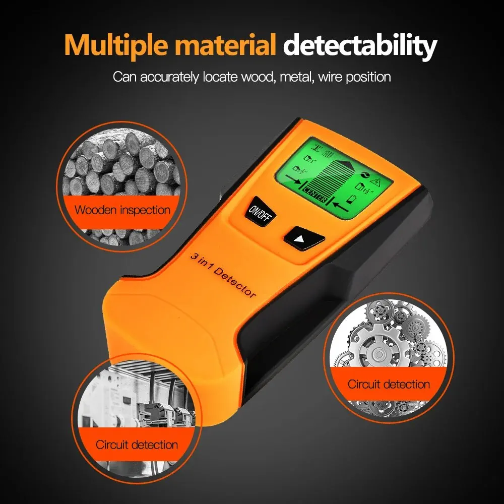 Wall Scanner Pipe Finder Pipe Wire Detector Live Wire Gadgets Detect Wall Electric Box Finder Digital 3 In 1 Sensor Wall Scanner thumbnail 5