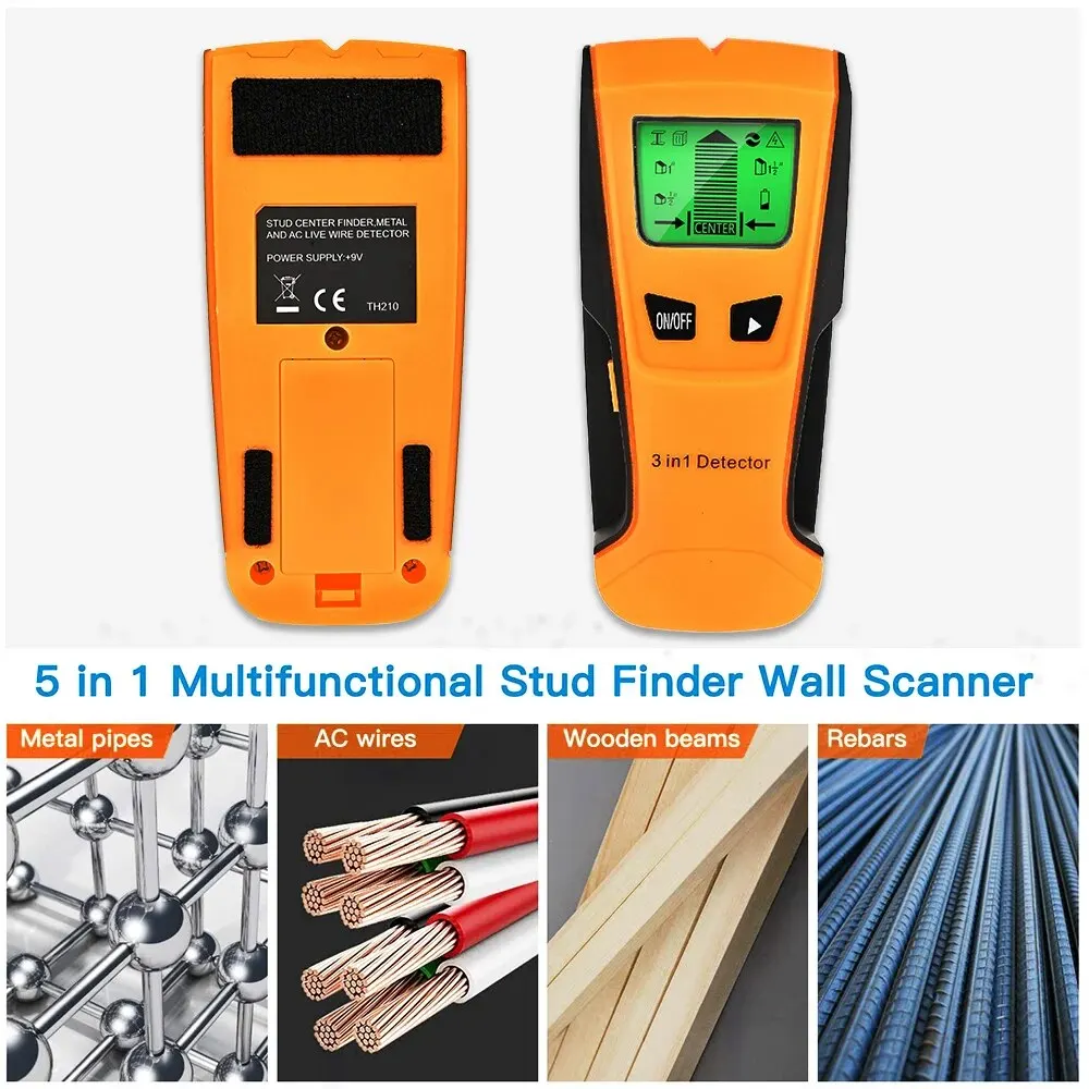 Wall Scanner Pipe Finder Pipe Wire Detector Live Wire Gadgets Detect Wall Electric Box Finder Digital 3 In 1 Sensor Wall Scanner thumbnail 6