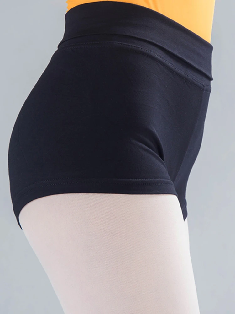 Women's Black High-Waisted Ballet Dance Shorts Professional Lady Leggings Nylon Sports Yoga Boxer Pants for Dancing thumbnail 2