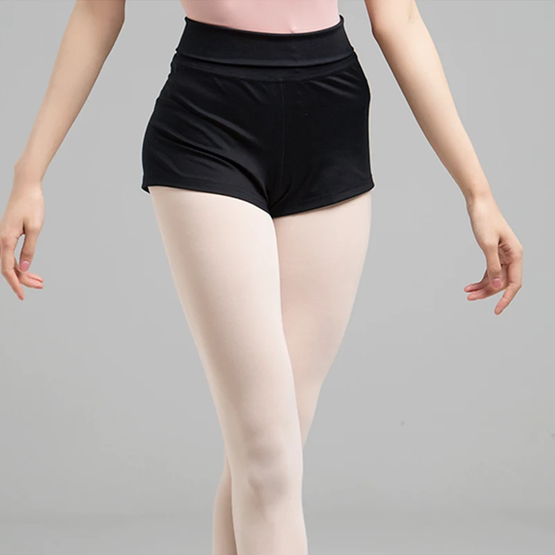 Women's Black High-Waisted Ballet Dance Shorts Professional Lady Leggings Nylon Sports Yoga Boxer Pants for Dancing thumbnail 4