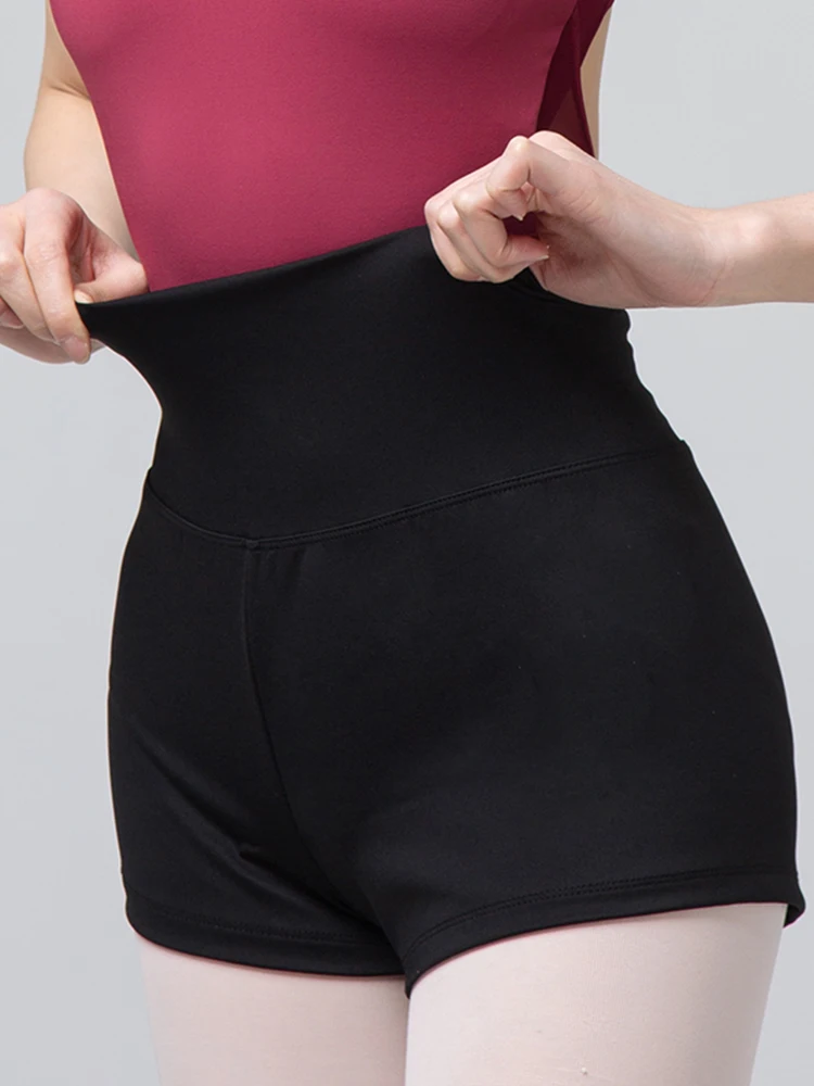 Women's Black High-Waisted Ballet Dance Shorts Professional Lady Leggings Nylon Sports Yoga Boxer Pants for Dancing thumbnail 6