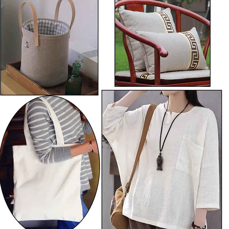 150x200cm/150x50cm  Cotton Linen Woven Fabric For Embroidery Practice Fabric ,Curtains, Tables Decoration Handmade DIY Cloth thumbnail 3