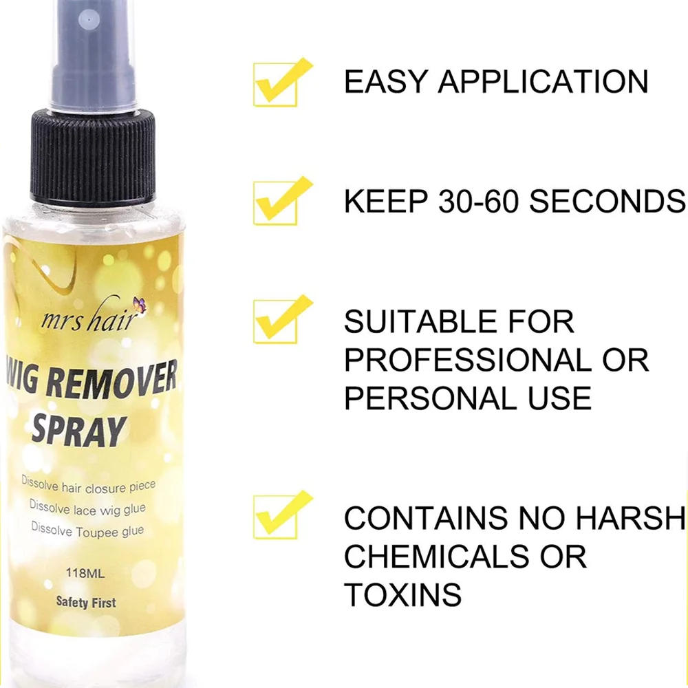 Hair Glue Remover lace wig glue remover for tape hair extension 118ml transparent wig Glue Remover for removing tape glue thumbnail 3