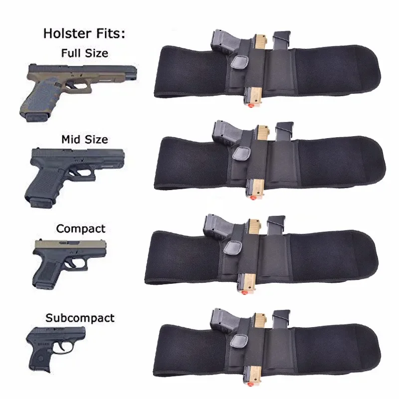 Tactical Concealed Pistol Holster Right-hand Belly Band Gun Carry Case Invisible Elastic Waist Bag Girdle Belt Hunting Combat thumbnail 3