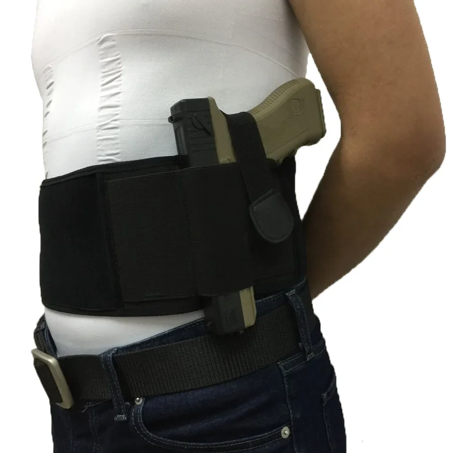 Tactical Concealed Pistol Holster Right-hand Belly Band Gun Carry Case Invisible Elastic Waist Bag Girdle Belt Hunting Combat thumbnail 2