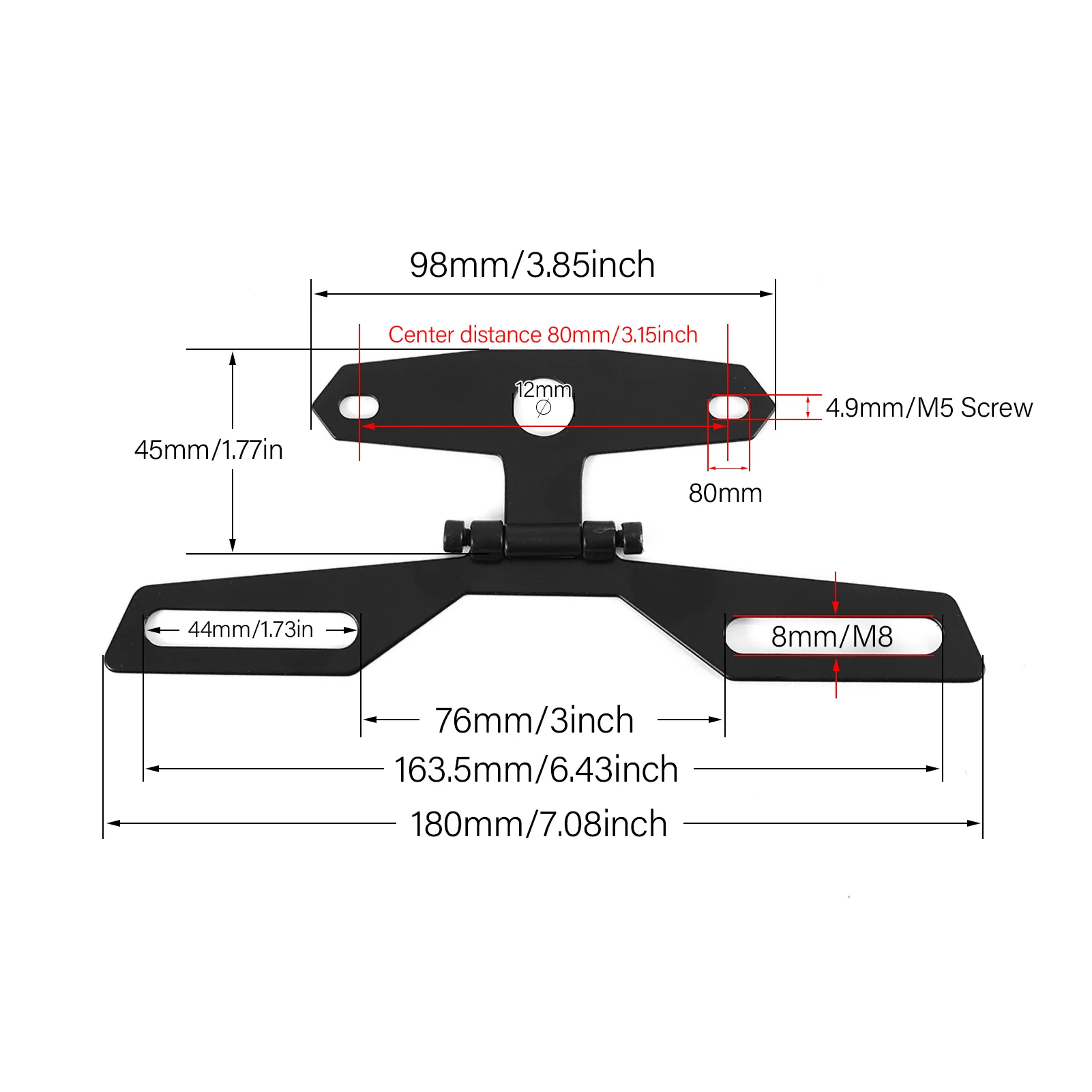 Motorcycle License Plate Bracket Taillight Fixed Folding Number Plate Frame Holder Light Mount  Motorbike Parts thumbnail 6