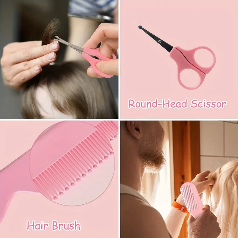12PCS Baby Grooming and Health Kit Safety Care Set Newborn Nursery Health Care Set with Hair Comb, Nail Clippers, Aspirator thumbnail 3