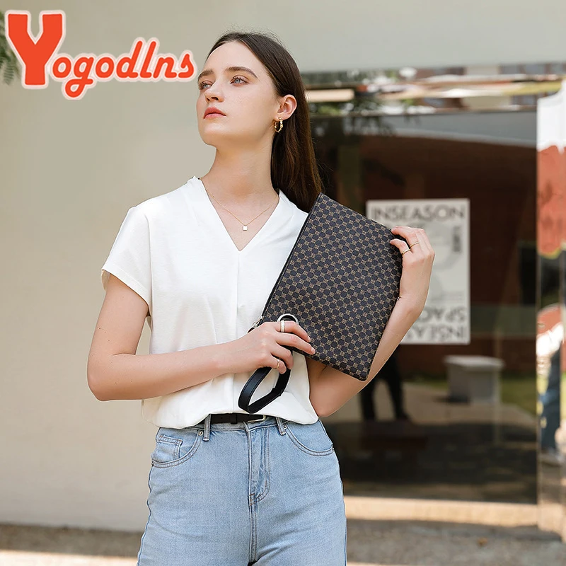 Yogodlns Women Wristlet Bag PU Leather Envelope Bag Shopping Totes Traveling Portable Purse Clutch Wallet Ladies Pattern HandBag thumbnail 2