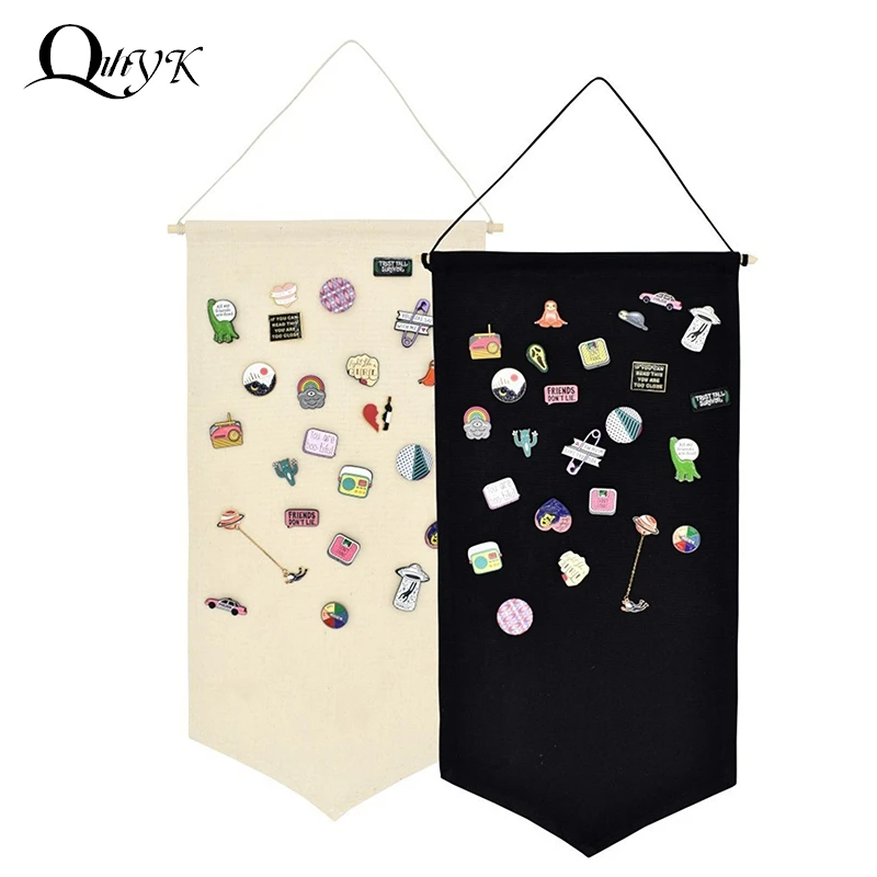 Badge Storage Display Clothe Hanging Wall Triangle Flag Brooch Board Large Brooch Storage Commemorative Box Pin Gift Collection