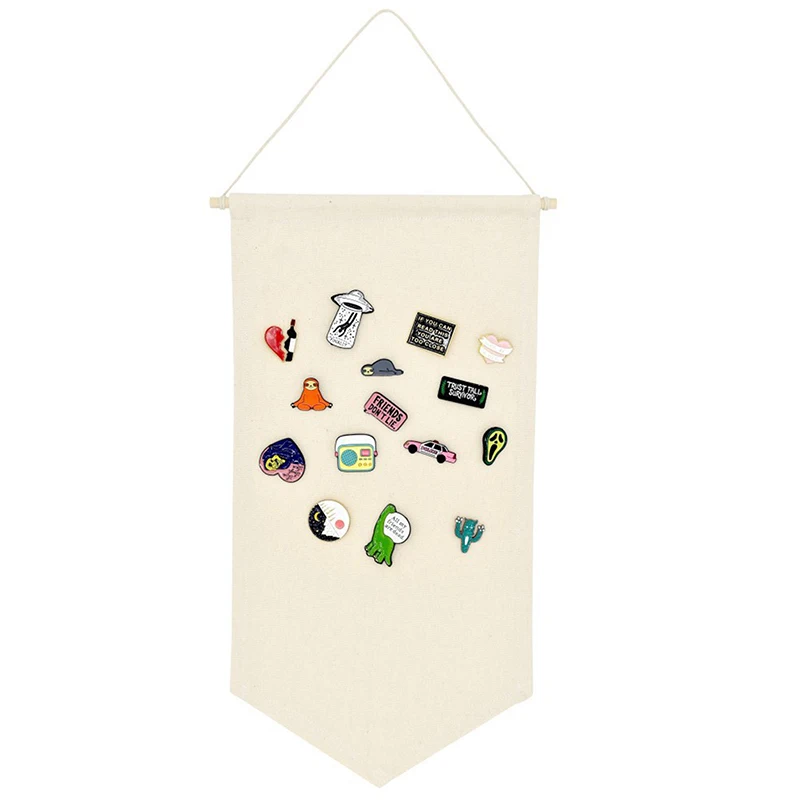 Badge Storage Display Clothe Hanging Wall Triangle Flag Brooch Board Large Brooch Storage Commemorative Box Pin Gift Collection thumbnail 4