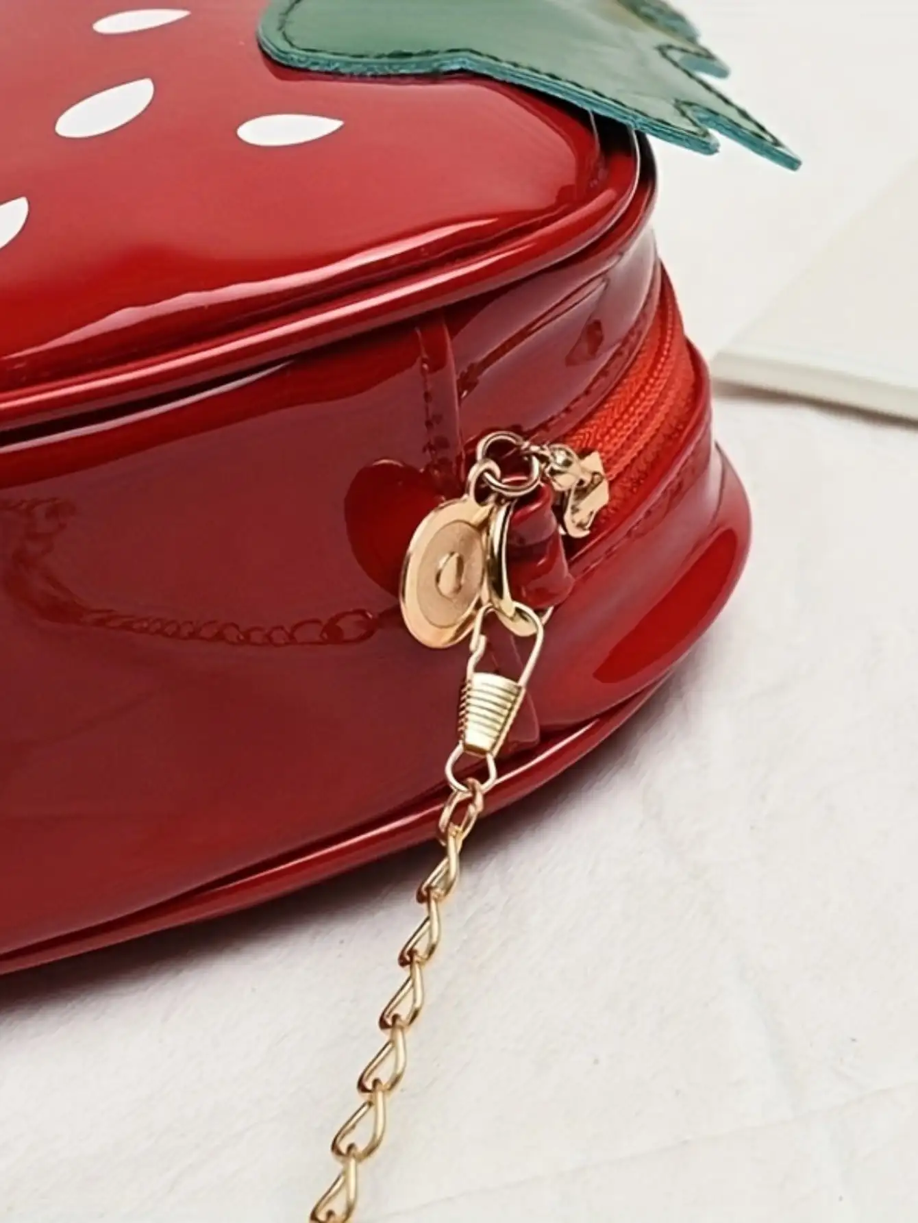 Women's cute leather design sense trendy fashion personality strawberry crossbody shoulder bag thumbnail 5