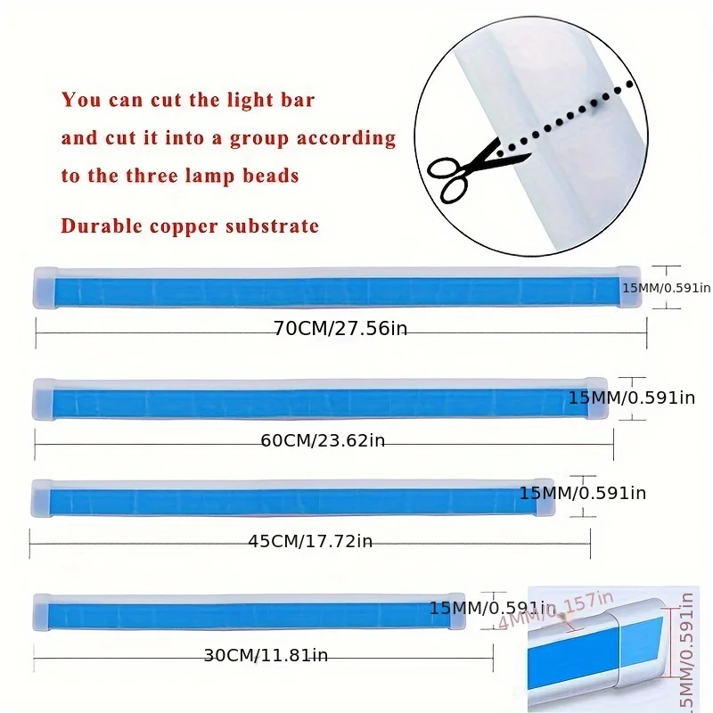 2Pcs Motorcycle Decoration Strip Motor Brake Flowing Light Turn Signal Lamp LED Daytime Running Lights Tail Light DRL Waterproof thumbnail 2
