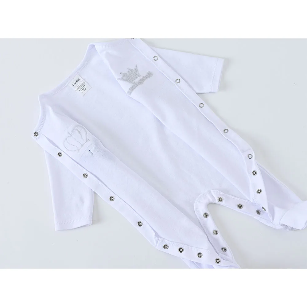4PCS/lot White Baby Clothes Set Boys Roupa de bebes Baby Girls Clothing Plain Baby Clothing Sets Rompers Newborn Cotton 0-9M thumbnail 6