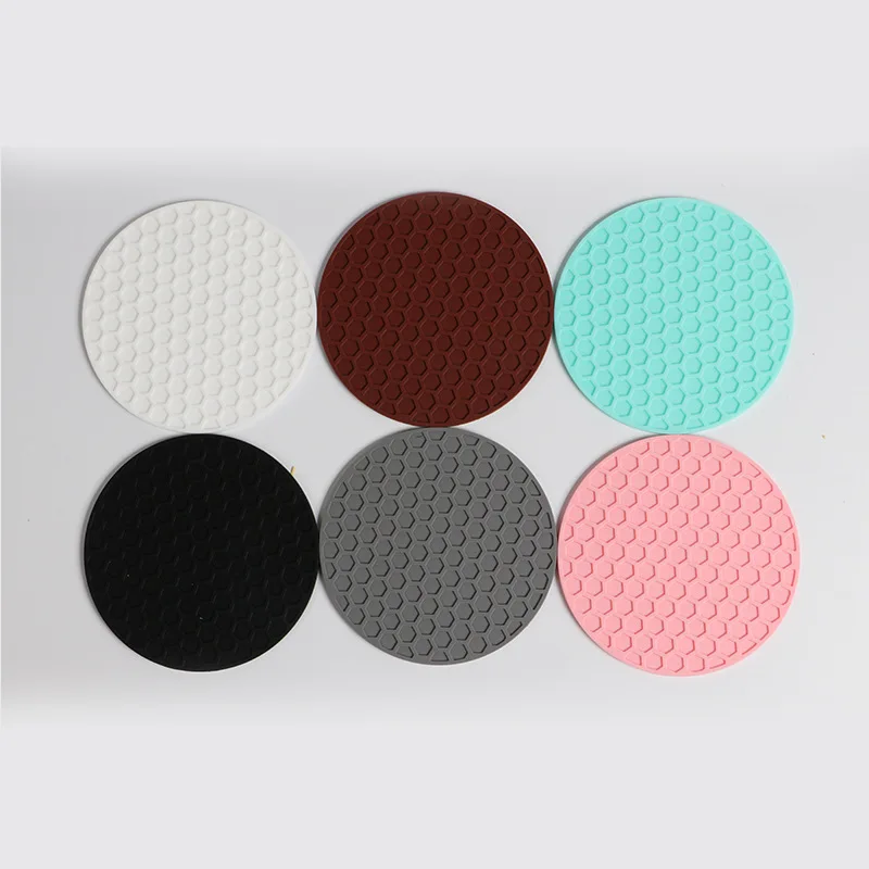 Round Coaster Cup Mats Coffee Drinks Silicone Tea Cup Holder Thickened Anti-slip Heat Thickened Pads Kitchen Table Accessories thumbnail 3