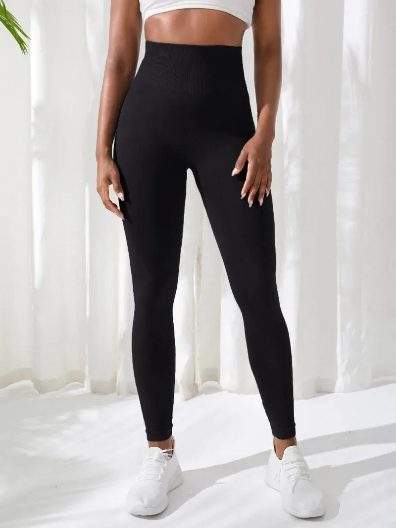 Women Pants Gym Yoga Seamless Sports Clothes Stretchy High Waist Athletic Exercise Fitness Leggings thumbnail 2