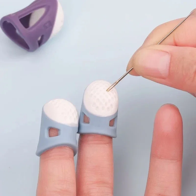 Silicone Thimbles Finger Tips Protector Anti-Slip Finger Covers Hand Cross-stitch Sewing DIY Tools Household Sewing Accessories thumbnail 3