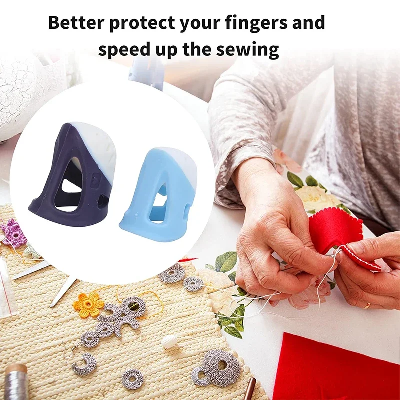 Silicone Thimbles Finger Tips Protector Anti-Slip Finger Covers Hand Cross-stitch Sewing DIY Tools Household Sewing Accessories thumbnail 6
