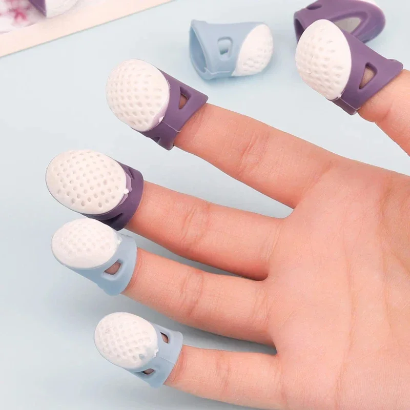 Silicone Thimbles Finger Tips Protector Anti-Slip Finger Covers Hand Cross-stitch Sewing DIY Tools Household Sewing Accessories thumbnail 4
