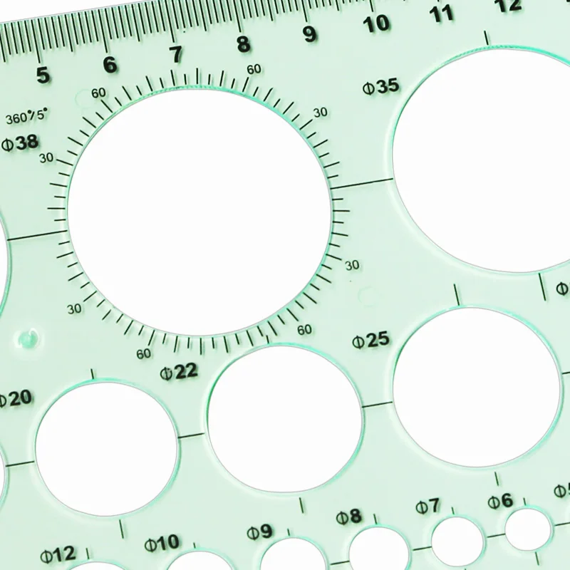 Brand New Green Geometric Template Ruler Mapping Drawing Tools Ruler Suitable For Student School Stationery thumbnail 4