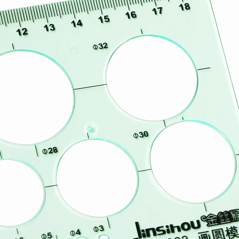 Brand New Green Geometric Template Ruler Mapping Drawing Tools Ruler Suitable For Student School Stationery thumbnail 6