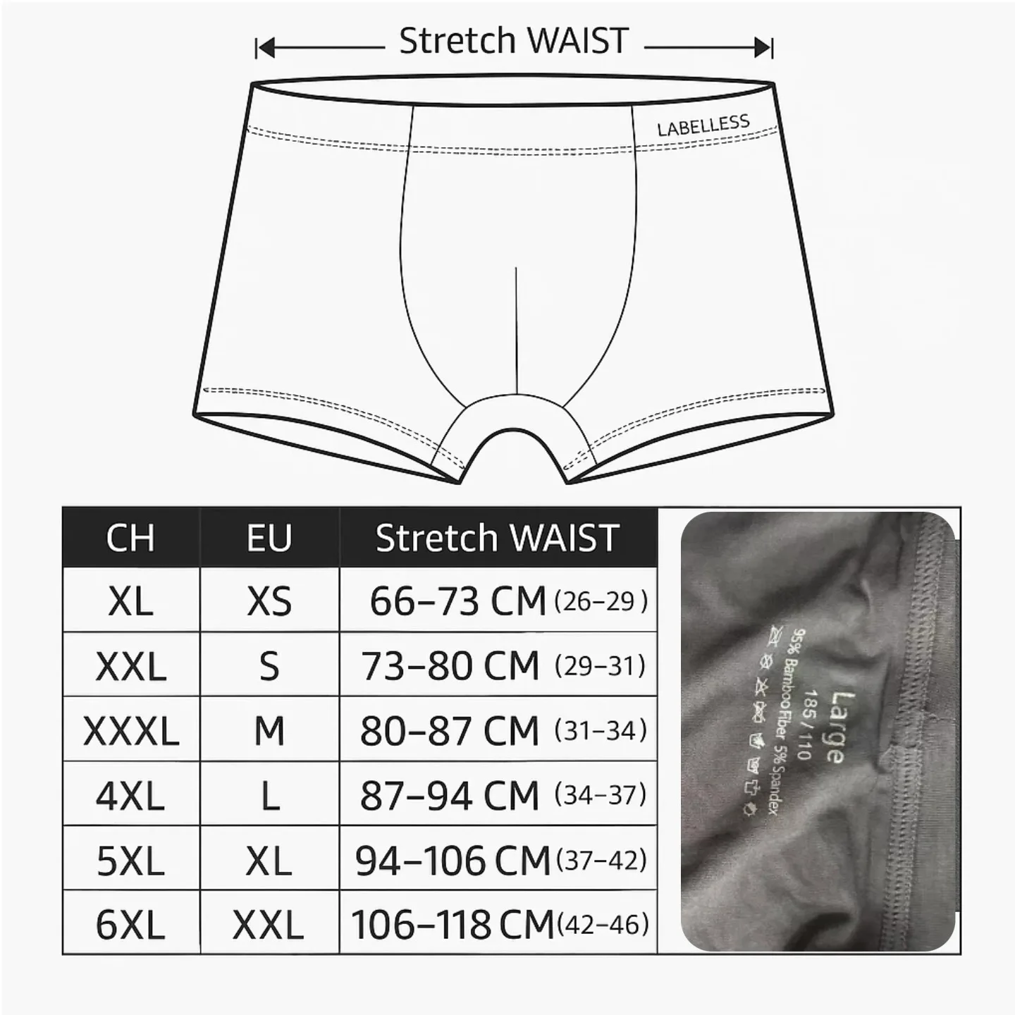 5 Packs Bamboo Boxers Man XL XXL XXXL XXXXL 5XL 6XL Plus Size Underwear Men Flat Feet Gym Shorts Panties Black Underpants Gifts thumbnail 2
