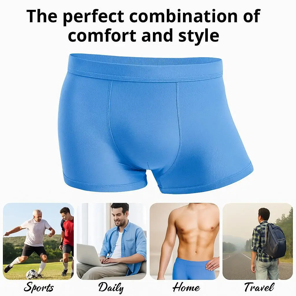 5 Packs Bamboo Boxers Man XL XXL XXXL XXXXL 5XL 6XL Plus Size Underwear Men Flat Feet Gym Shorts Panties Black Underpants Gifts thumbnail 3