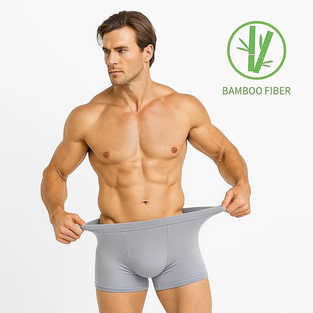 5 Packs Bamboo Boxers Man XL XXL XXXL XXXXL 5XL 6XL Plus Size Underwear Men Flat Feet Gym Shorts Panties Black Underpants Gifts thumbnail 5