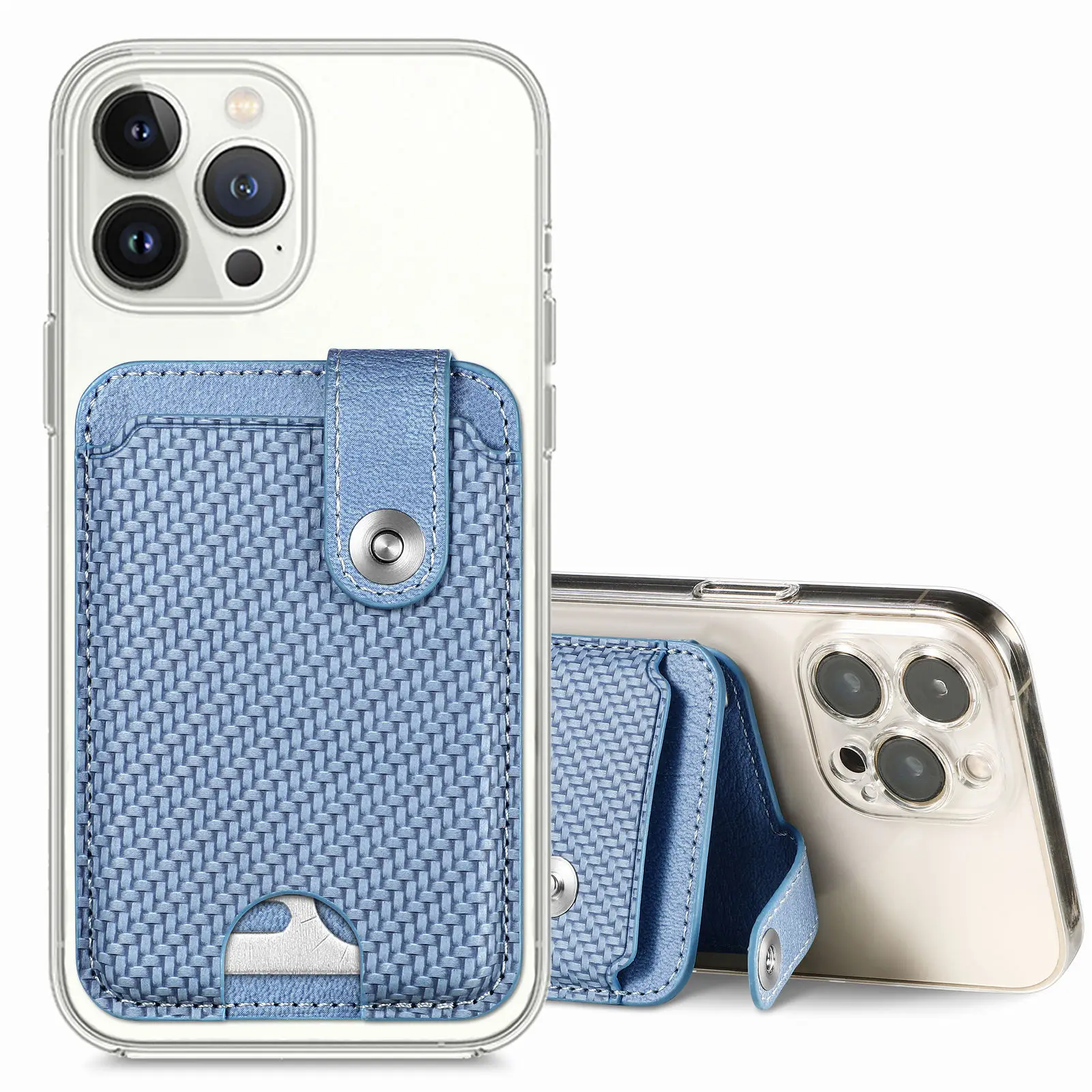 Fashion Phone Card Holder 2 Folded Cell Phone Wallet Sticker Phone Mount Wallets For Women Men thumbnail 2