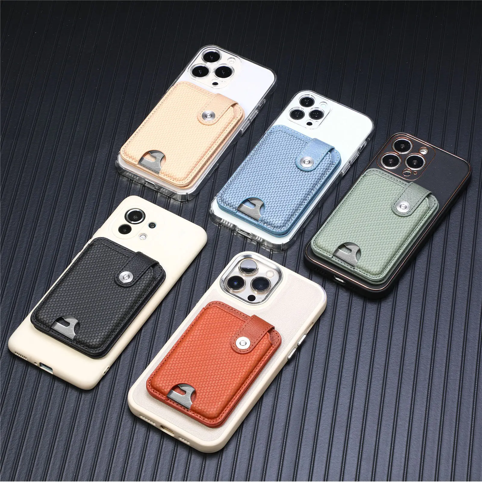 Fashion Phone Card Holder 2 Folded Cell Phone Wallet Sticker Phone Mount Wallets For Women Men thumbnail 4