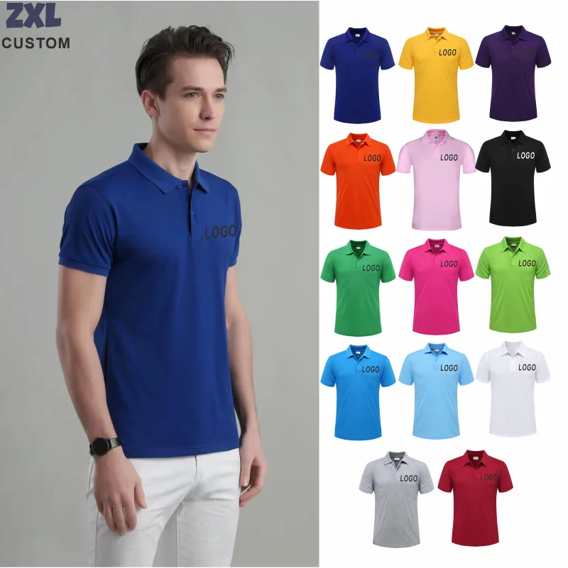 Summer Casual Breathable Polo Shirts Company Logo Custom Print Embroidery Personalized Design Men And Women Short-Sleeved Tops thumbnail 2