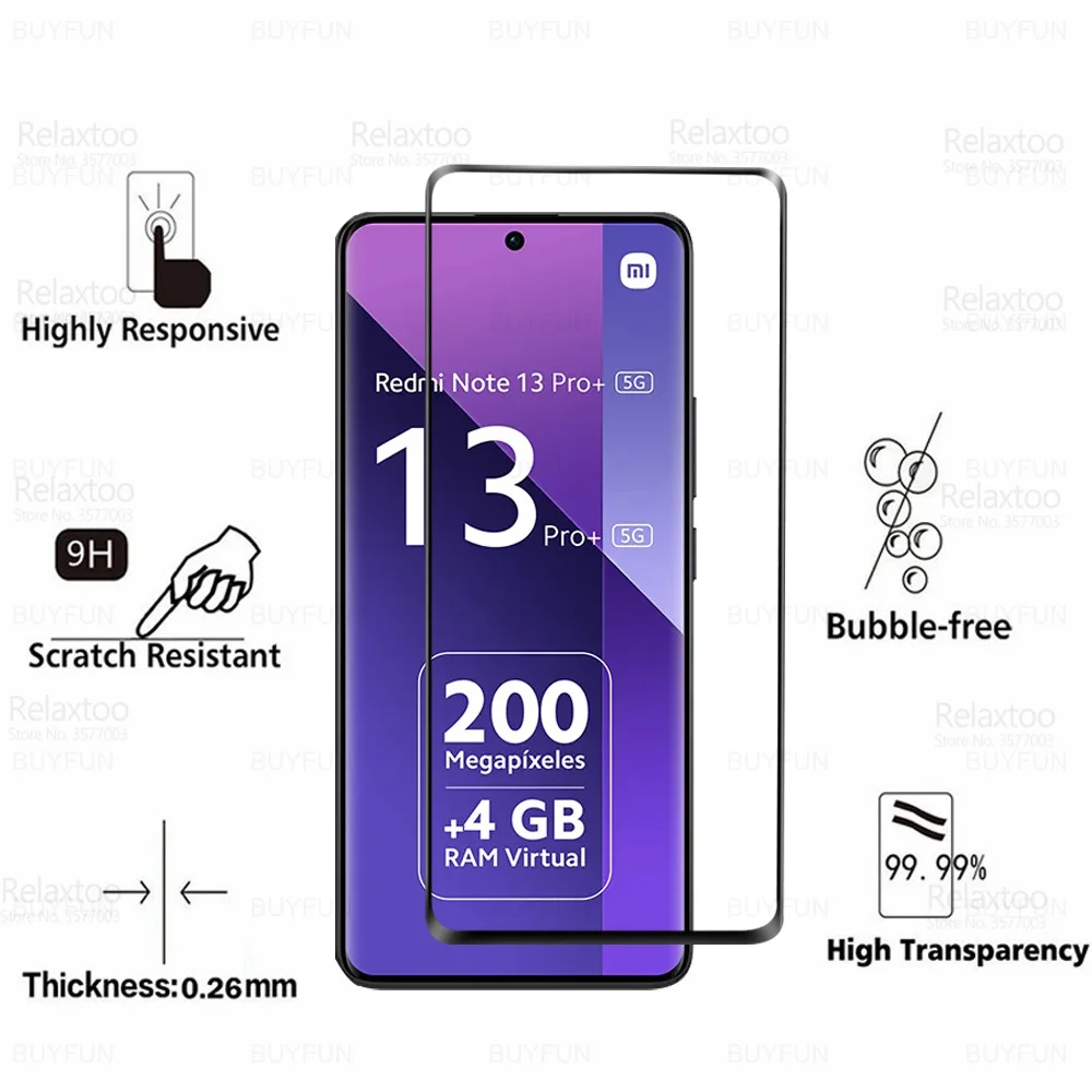 1-3Pcs Curved Tempered Glass For Xiaomi Redmi Note 13 Pro+ 14 15 Pro Plus 5G Screen Protector Note15 ProPlus Note14Pro 14Pro 4G thumbnail 2