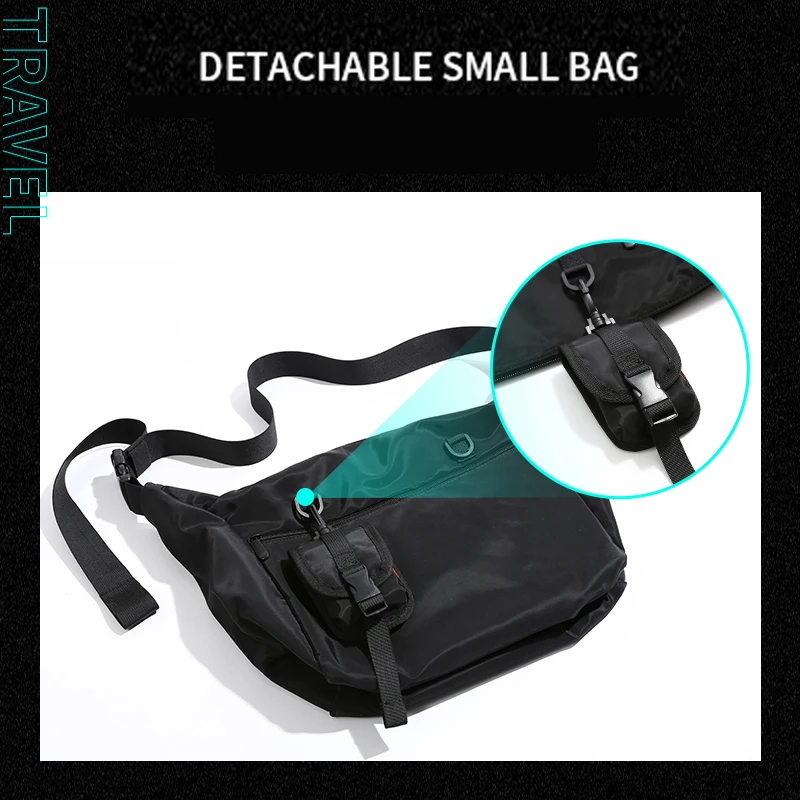 MOYYI INS Korean Style Men Messenger Bags Women Travel Casual Large Hobo Bag Waterproof Nylon Laptop Crossbody Shoulder Bag thumbnail 4