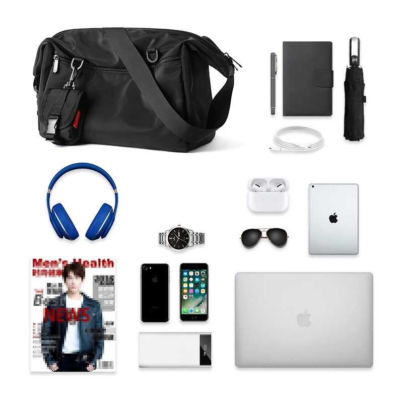 MOYYI INS Korean Style Men Messenger Bags Women Travel Casual Large Hobo Bag Waterproof Nylon Laptop Crossbody Shoulder Bag thumbnail 6