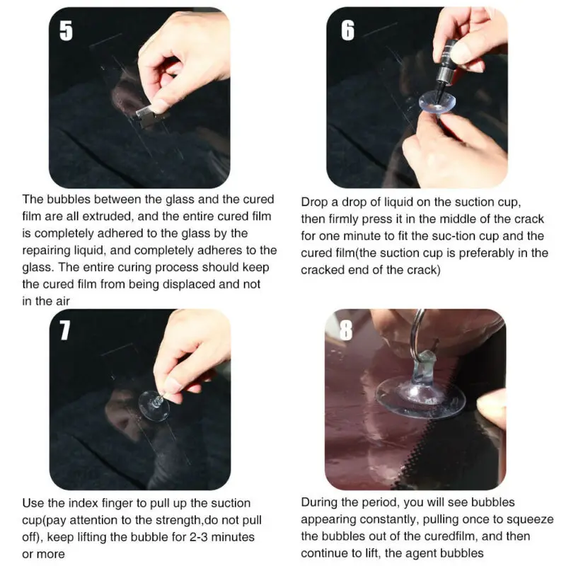5PCS Automotive Glass Nano Repair Fluid Car Windshield Resin Crack Tool Kit Universal Car Windscreen Glass Scratch Crack Restore thumbnail 4