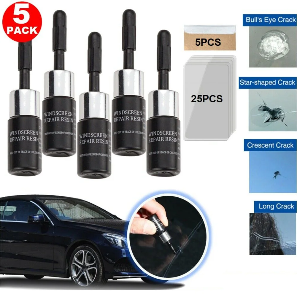 5PCS Automotive Glass Nano Repair Fluid Car Windshield Resin Crack Tool Kit Universal Car Windscreen Glass Scratch Crack Restore thumbnail 2