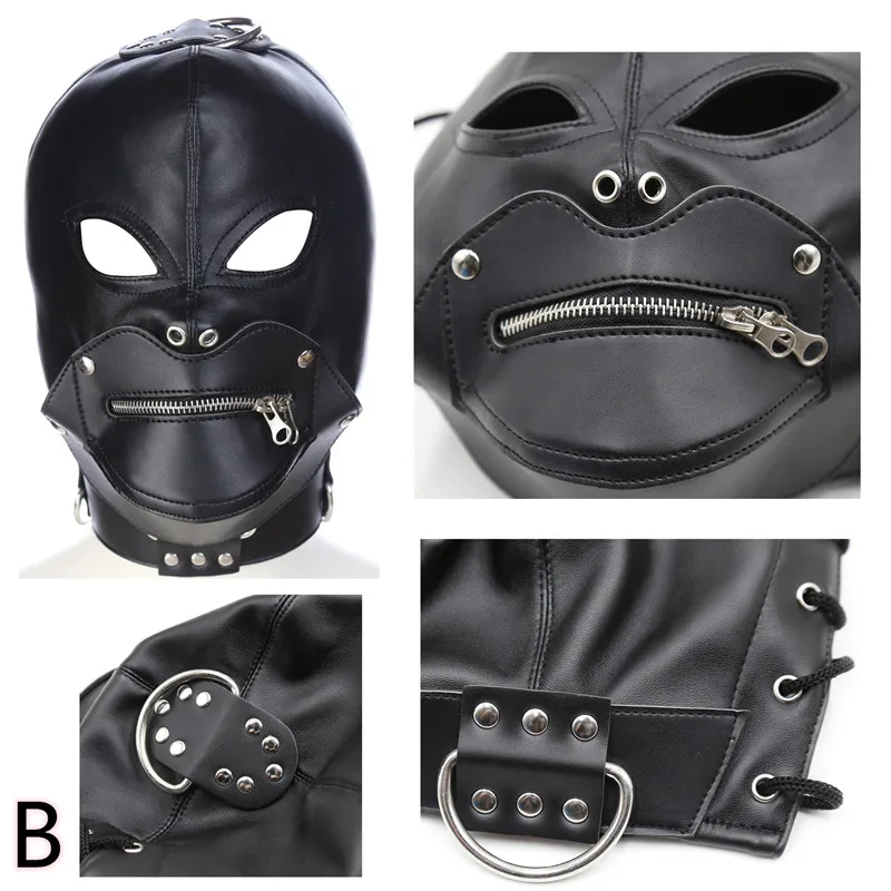 PU Leather Fetish Hood Headgear Sex Toys for Women BDSM Bondage Sex Mask Bdsm Toys Adult Games Sex Products for Adults thumbnail 3